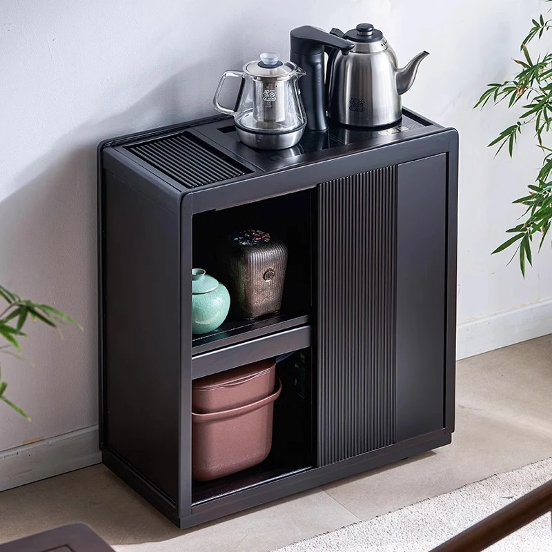 简约移动茶车茶几家用小茶台实木沙发边几客厅功夫茶桌边柜烧水架