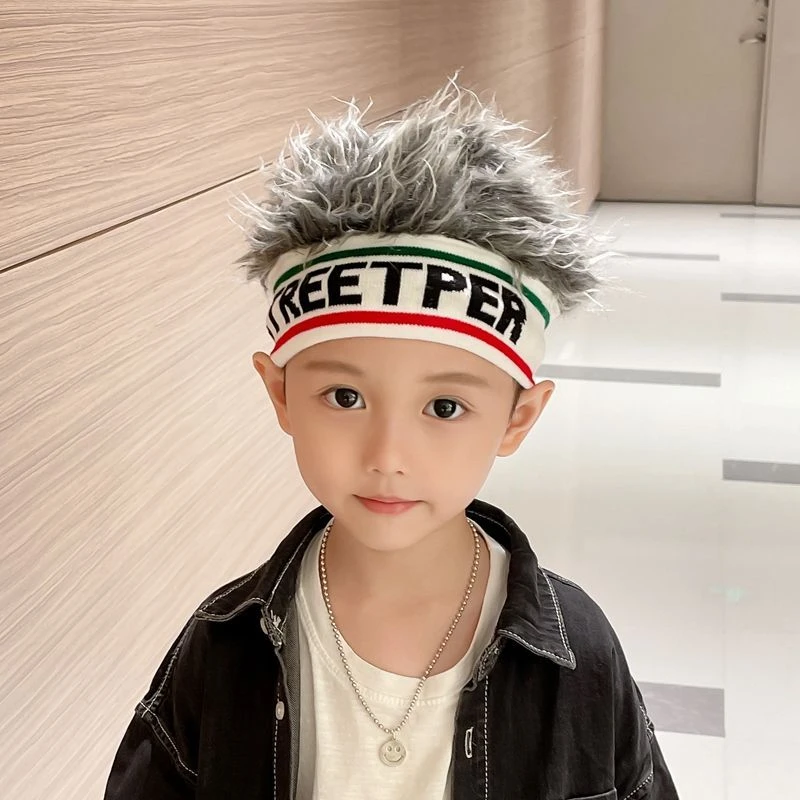 儿童假发帽子春秋男童帽宝宝街舞帽帅气潮流个性洋气儿童时尚帽子