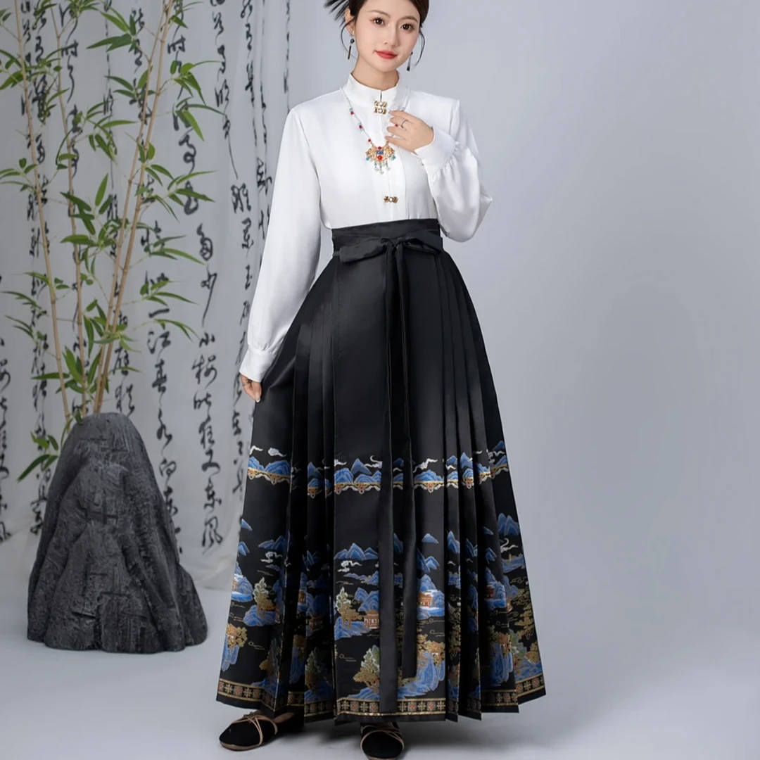 千里江山[潮娇娅] 国风日常明制中式马面裙古风汉服马面裙