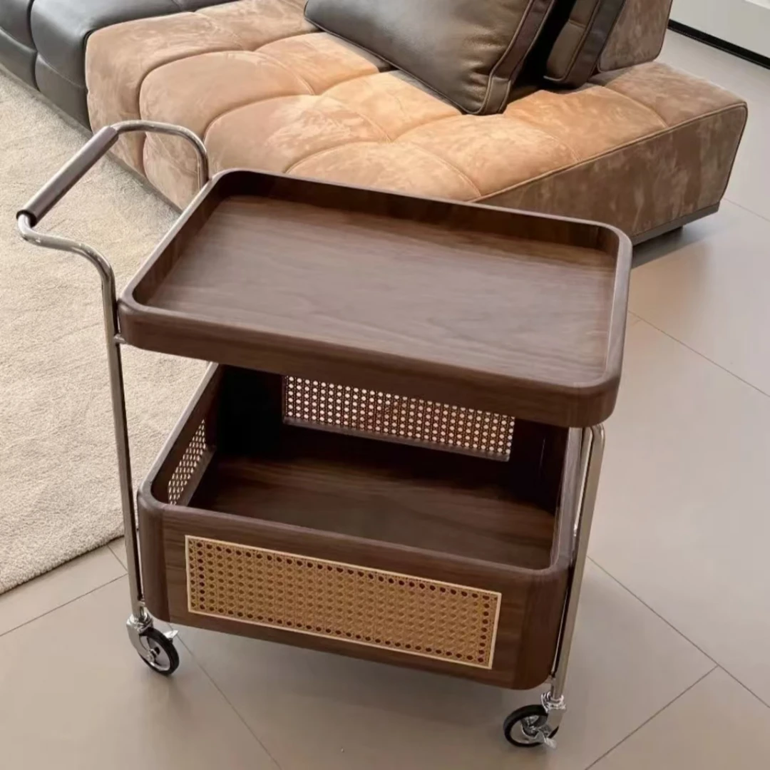 轻奢创意可移动客厅简约推车置物架餐边几酒架零食收纳储物架