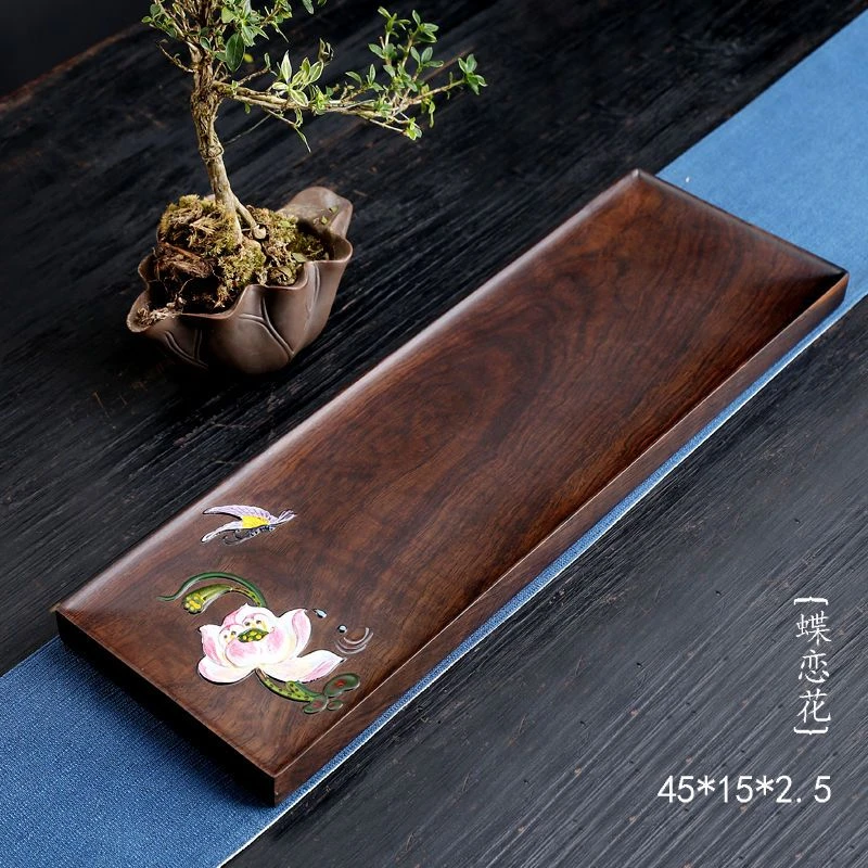 简约干泡台茶盘干泡盘复古家用创意陶瓷小型蝶恋花茶道泡茶盘日式
