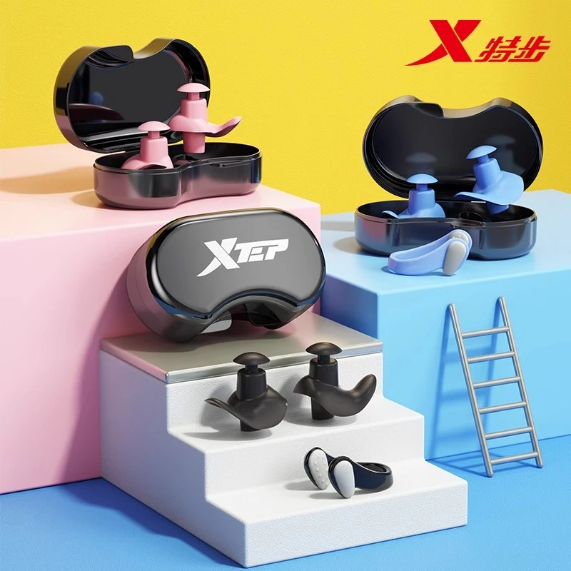 特步游泳耳塞防水专业防呛水鼻夹耳塞洗澡耳朵防进水神器装备