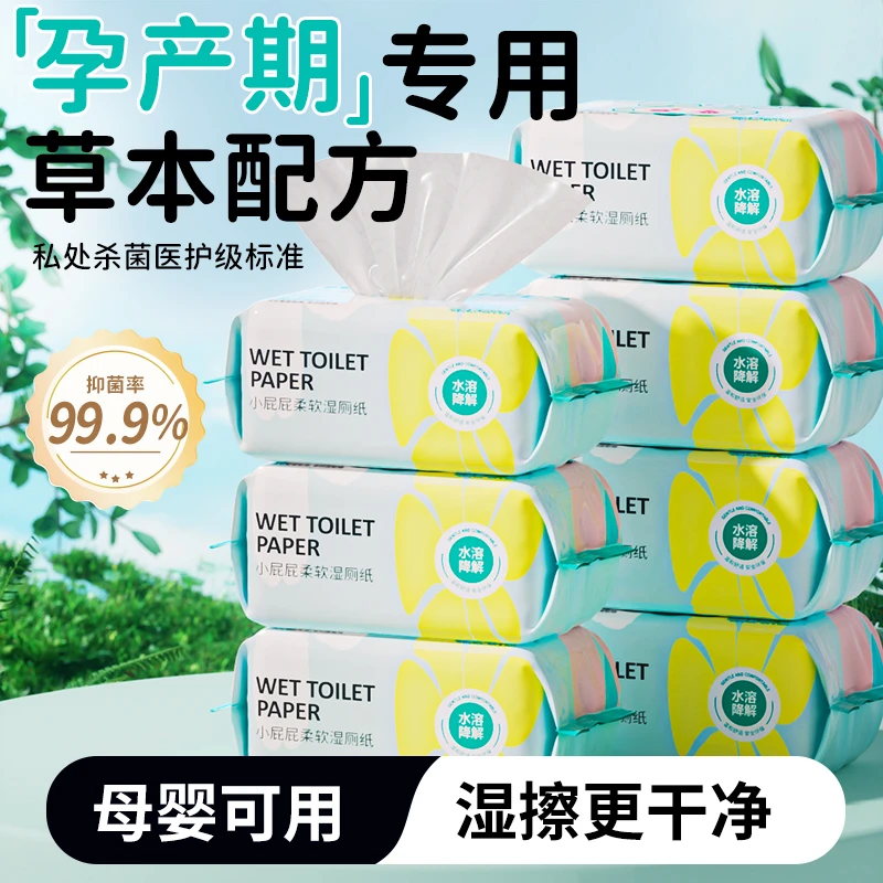 兰家 兰家湿厕纸巾痔疮擦屁股私直接冲马桶私处清洁湿巾家庭装