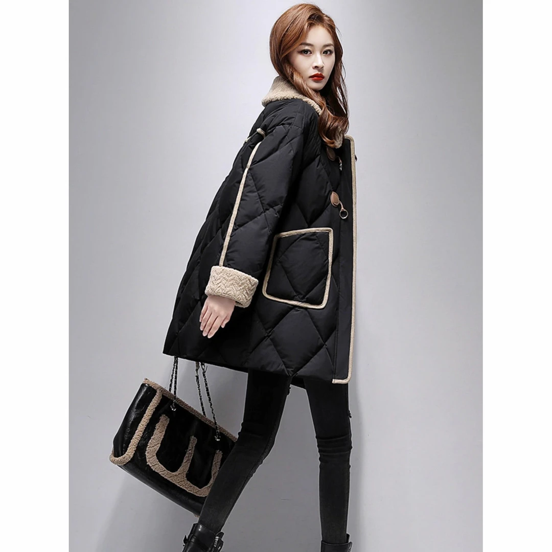 高档休闲大码女装2025冬季新款棉衣宽松胖mm遮肉显瘦百搭加厚外套