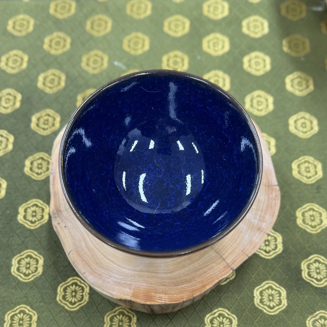 宝蓝色冰裂普洱杯精美主人杯陶瓷