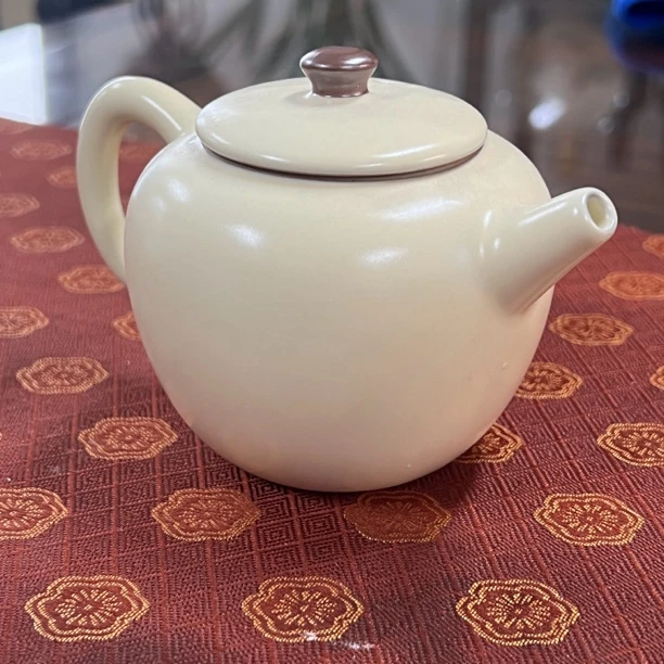 黄汝开片小圆壶可养茶线汝窑陶瓷