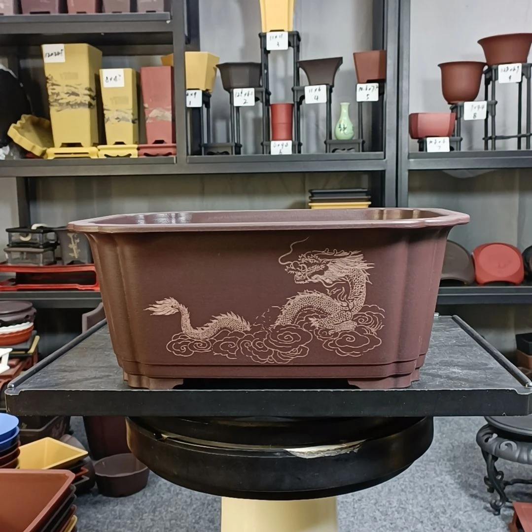 【闪购商品】复合15cm以下2只31cm双抽角马槽盆（龙图案）