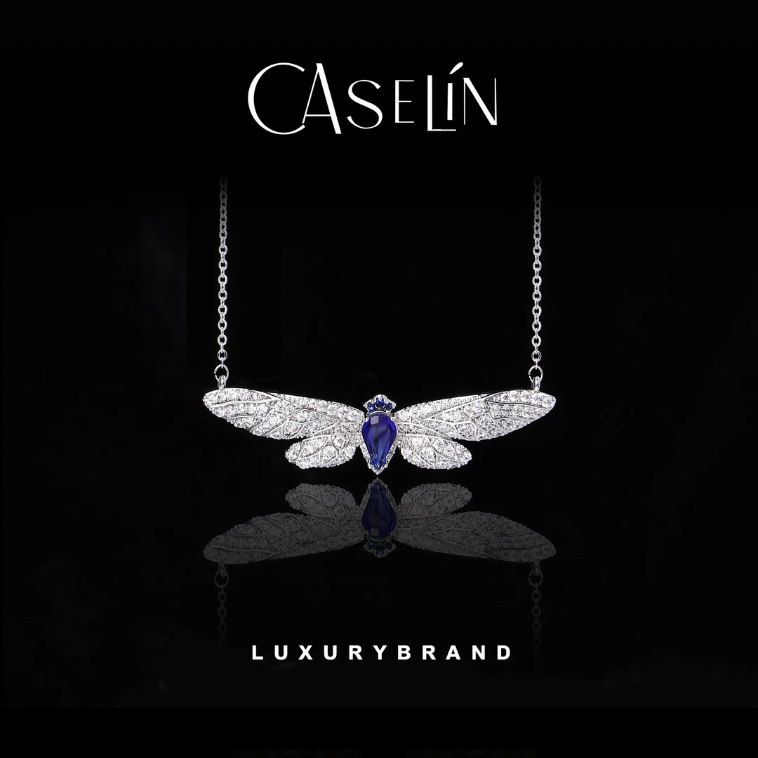 KS 英★【高定】蜻蜓气质蓝色轻奢设计师款项链~9004