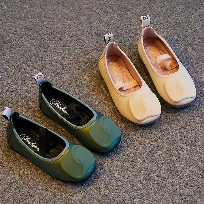 春秋女童公主软底浅口豆豆鞋玛丽珍平底百搭圆头韩版儿童鞋子007