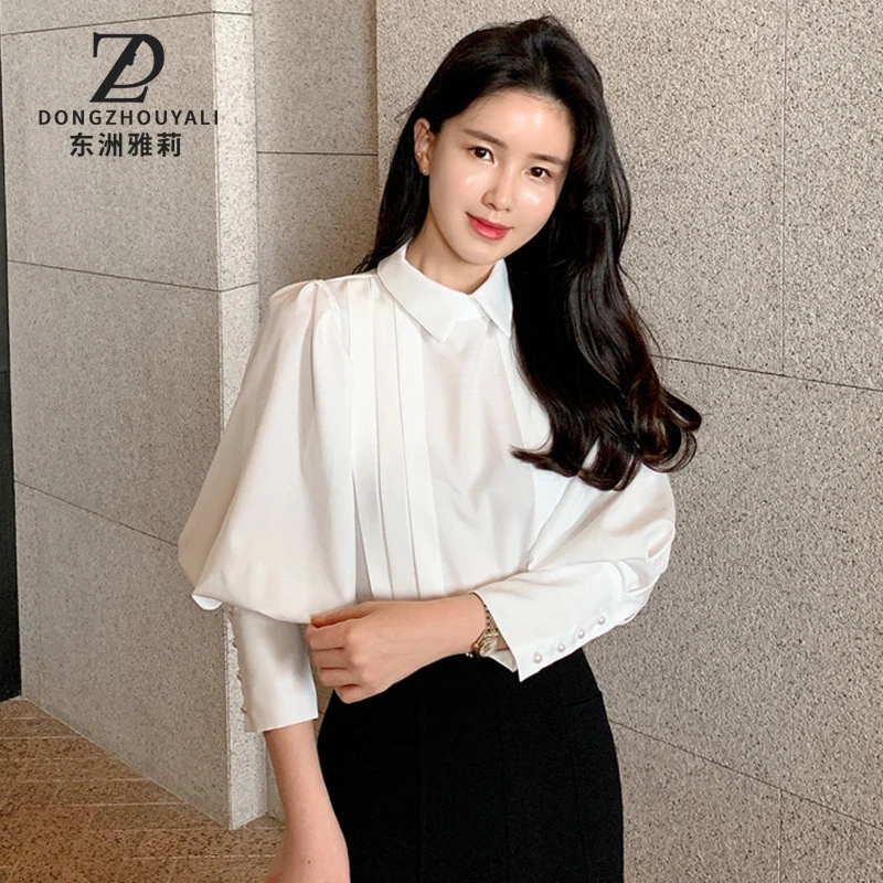 【品牌】4469衬衫女新款2024秋季气质娃娃领灯笼袖淑女时尚衬衣