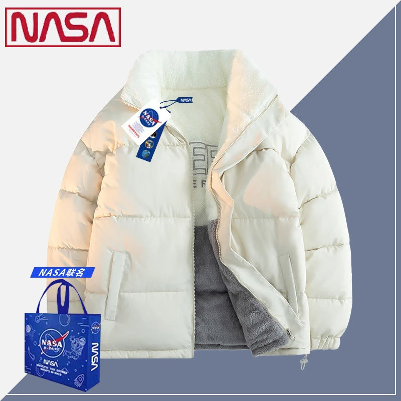 NASA联名秋冬季新款两面穿潮牌棉衣加厚男棉服袄子男女高级感男装