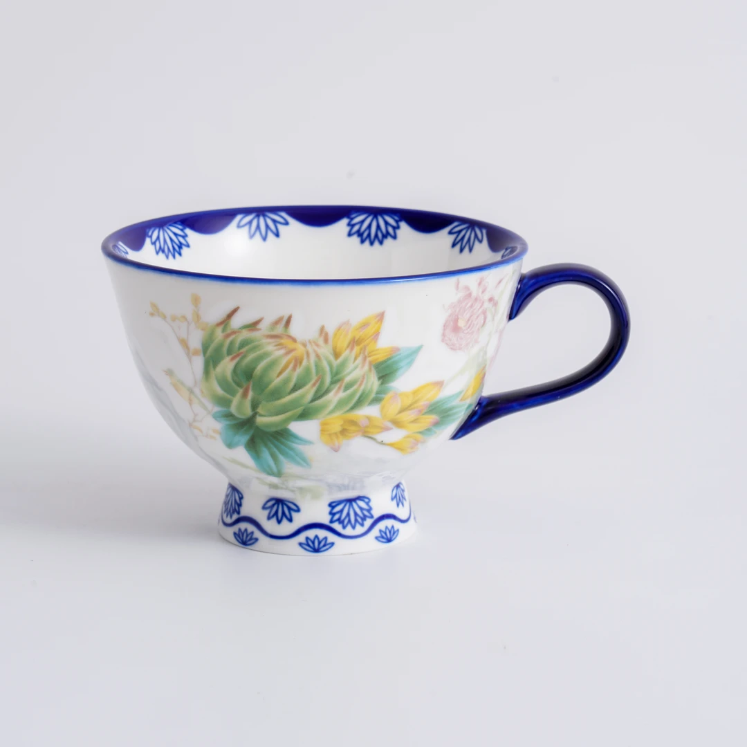 【一切美好】《绒花》 450ml 早餐杯 高温瓷釉中彩 礼盒装