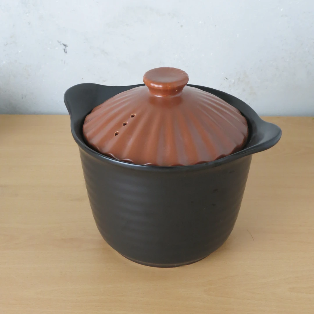 【美好的】22×16.5cm 焦糖黑双耳大砂锅煲汤锅可干烧3500ml