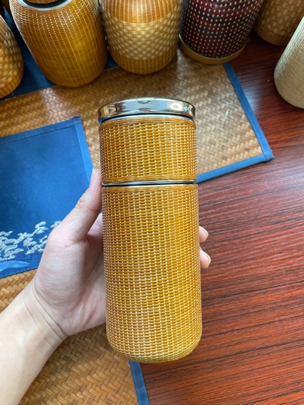 400毫升竹丝扣瓷茶水分离杯