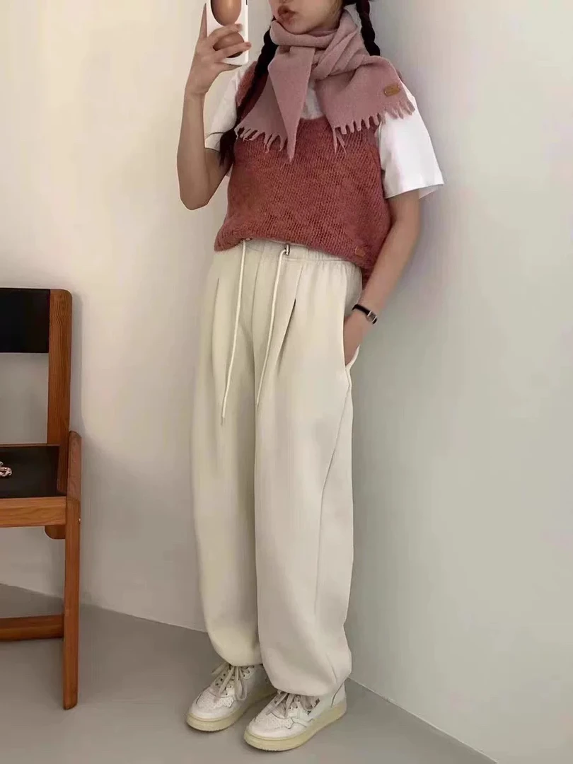 Danniel自制 鸡蛋家同款加绒贝母卫裤 穿到0度