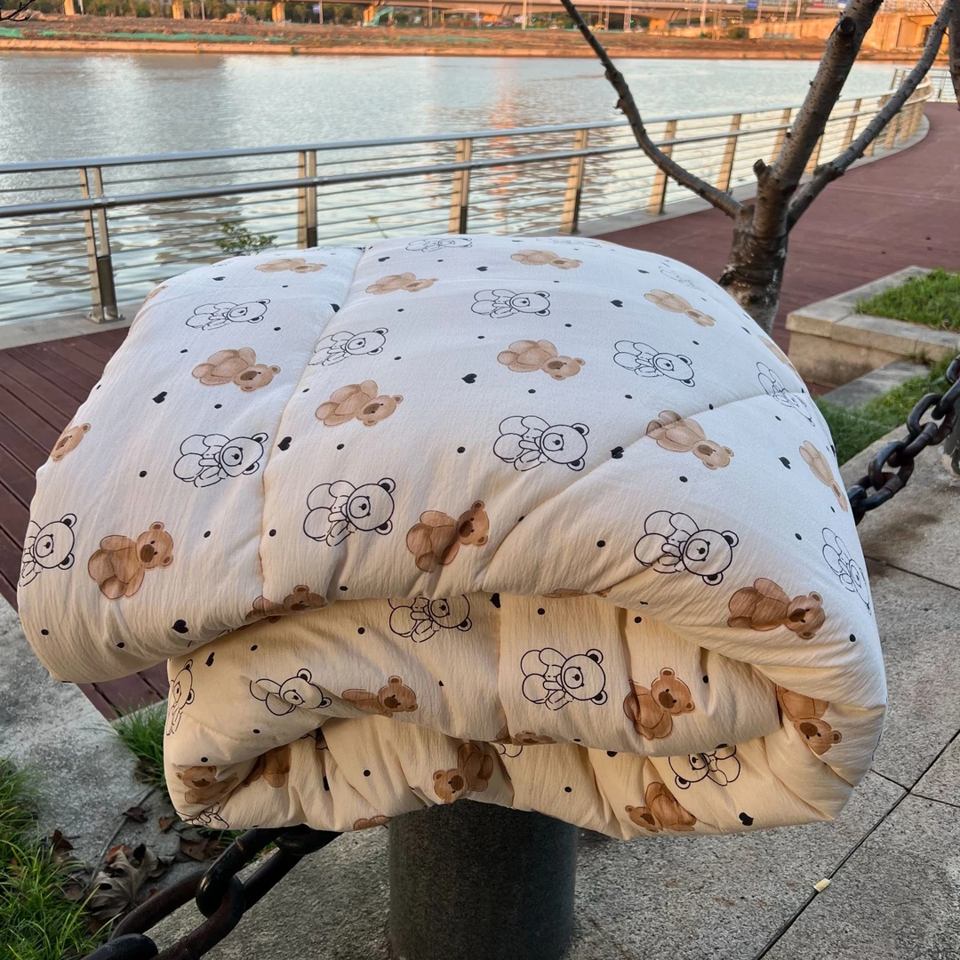 母婴A类双层纱大豆纤维被春秋被冬被单人单被子被芯加厚棉被印花