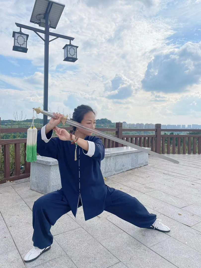 棉麻太极服女飘逸高端太极拳武术练功服男装长袖休闲秋季宽松