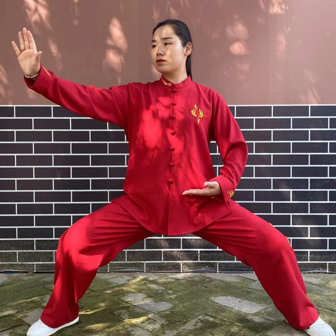 陈家沟新款高端手工刺绣太极鱼男女同款套装武术晨练服中国风唐装