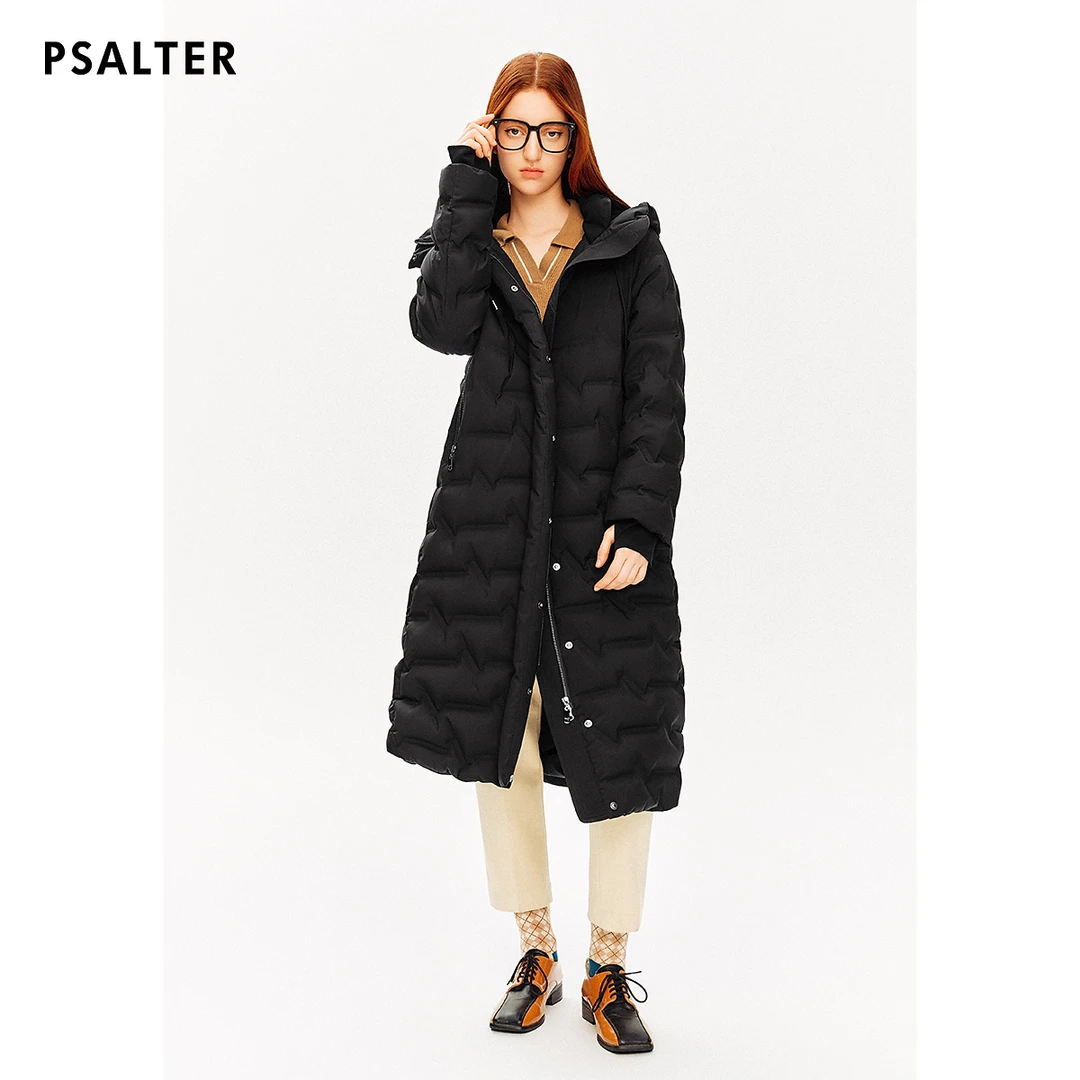 PSALTER诗篇鹅绒服户外机能发热涂层长款连帽羽绒服冬款
