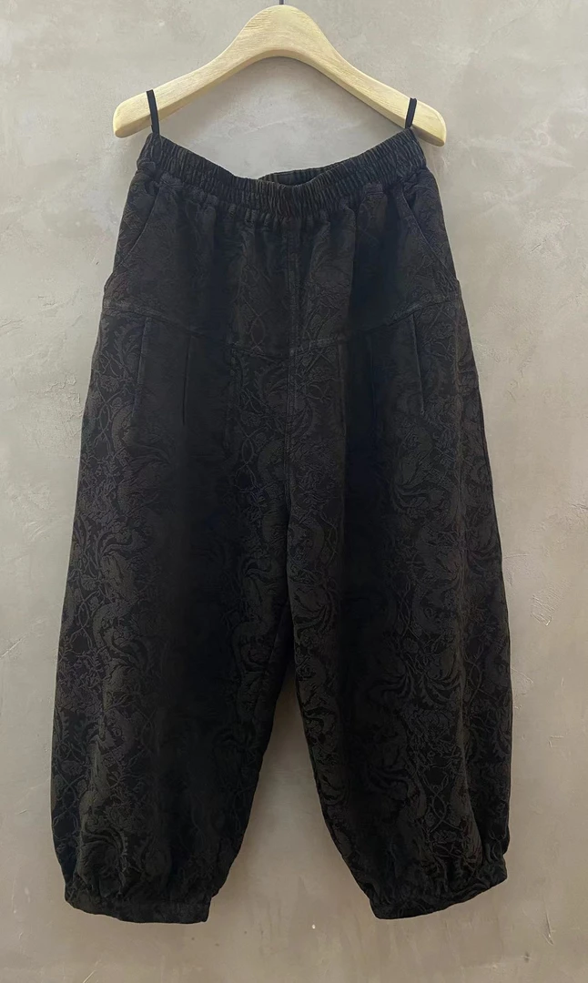 古蘭木-春季浮雕提花纹休闲裤2740