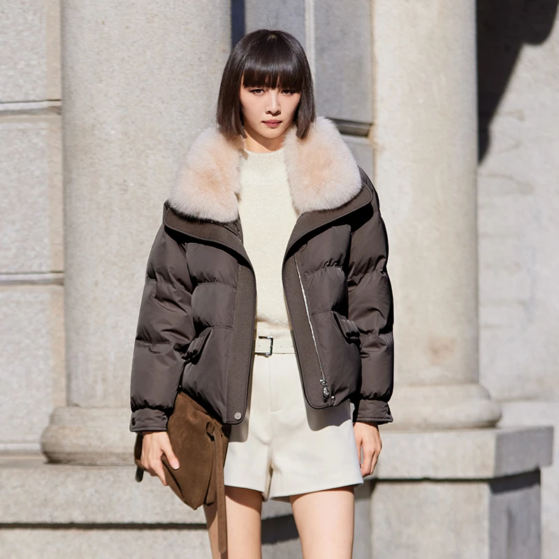 2024新款小个子洋气时尚厚保暖羽绒服85810黑咖