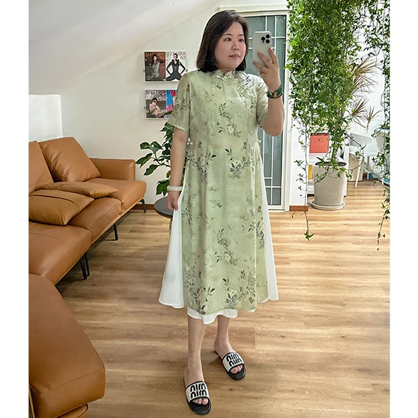 录途大码女装2024新款25262连衣裙