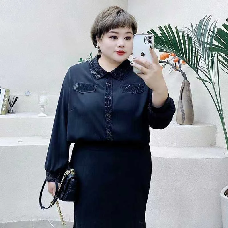 录途大码女装2024新款21957款打底小衫