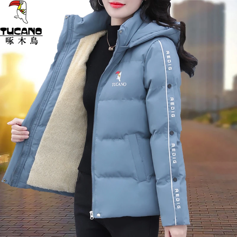 【官方】啄木鸟棉服女2025年冬季新款韩版时尚洋气加厚保暖棉袄外套
