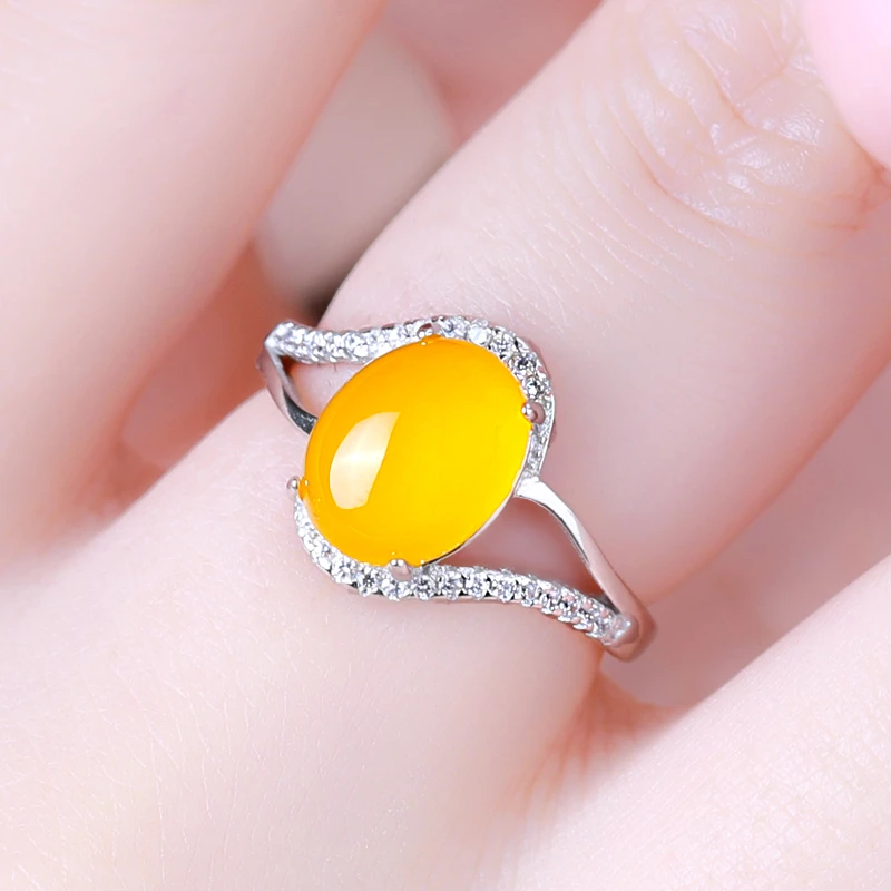 925银戒指 S925纯银戒指空托镶嵌可调节轻奢小众戒托活口6*8 5*