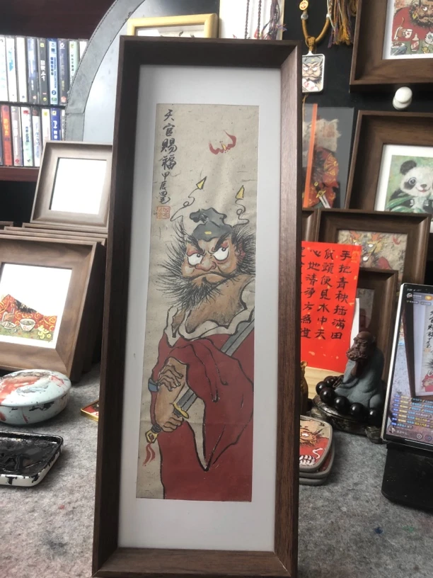 天官赐福，四毛钟馗摆台，可摆可挂，尺寸15×41左右，