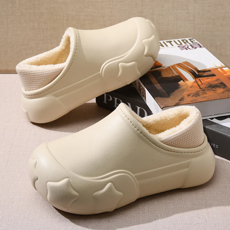 包头棉拖女2025新款简约潮流休闲百搭厚底防滑防水保暖eva包头拖