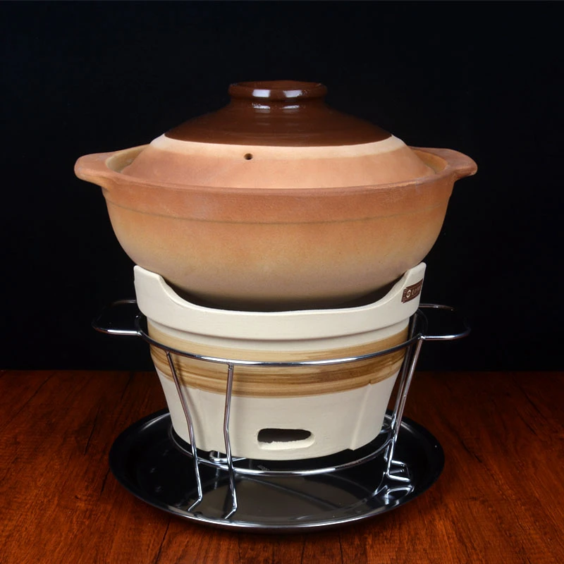 老式火锅炉商用土砂锅泥炉碳火砂锅煲港式打边炉锅一体围炉炭火炉