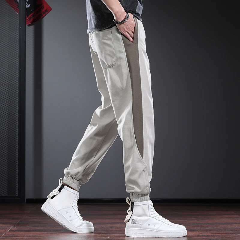 罗蒙高端秋冬新款休闲裤男束脚裤韩版潮流垂感跑步卫裤针织运动裤