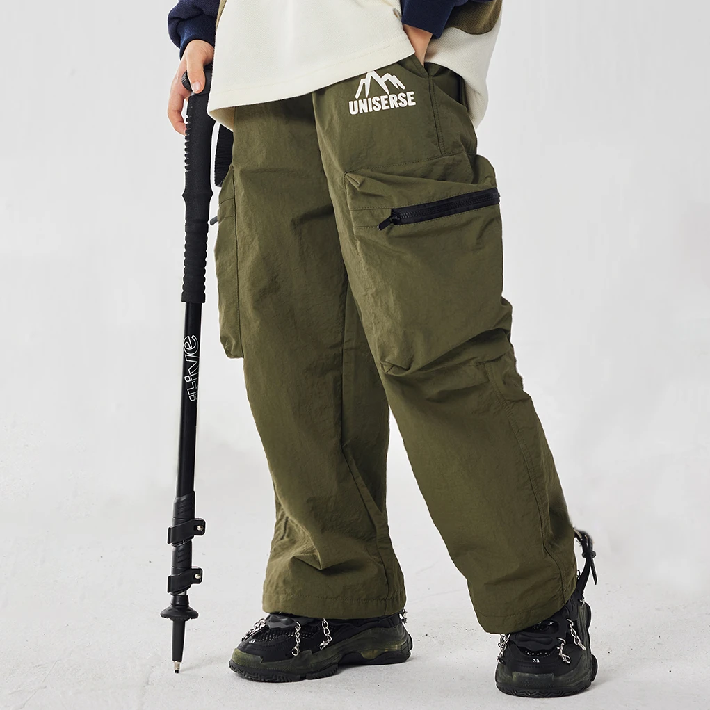 【KKI】（锦纶工装裤）秋季儿童裤子宽松大口袋休闲裤男童长裤