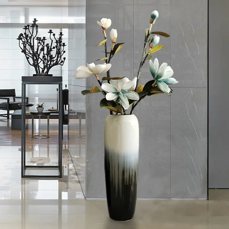 落地陶瓷花瓶60cm高 大花瓶 景德镇手工干花插花水培款花盆