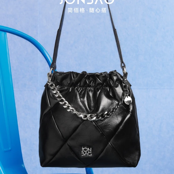 简佰格随心搭牛皮菱格小托特包2024新款小众设计斜挎包链条包XA