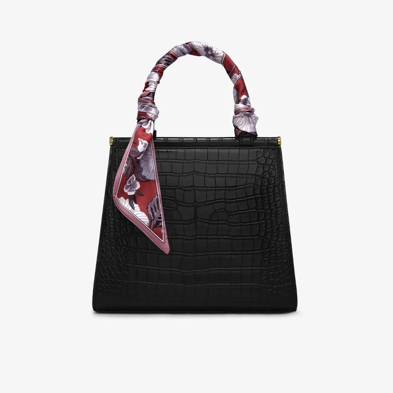 【简佰格甄选】桃心包鳄鱼纹手提包小众设计包包质感女包Z1029