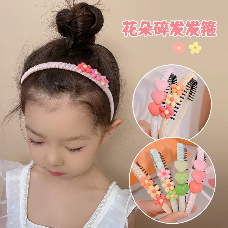 多妹 儿童卡通带齿发箍女童碎发整理神器可爱不伤发头饰