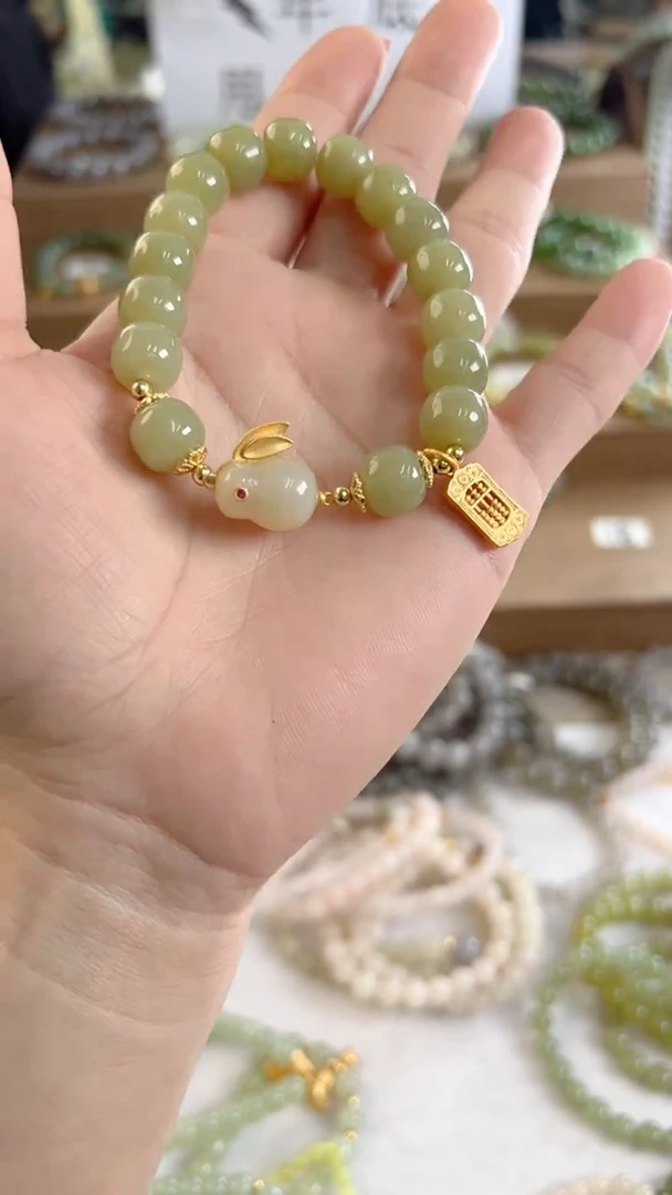 【闪购商品】和田玉手链未镶嵌10m青黄口手串