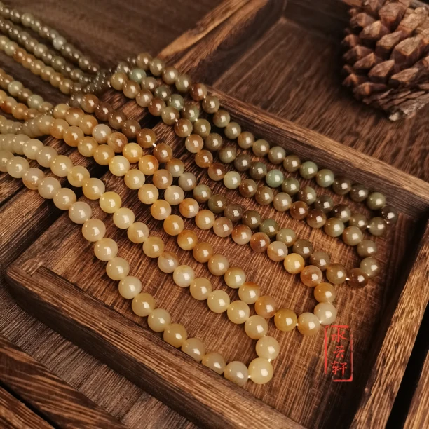 素串糖料8mm和田玉颈链妈妈链手持可做多圈手串 1条（多样性）