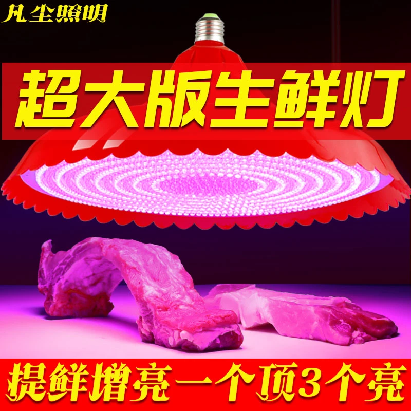大功率生鲜灯LED猪肉灯冰鲜海鲜灯照肉灯水果灯熟食灯卤味灯红光