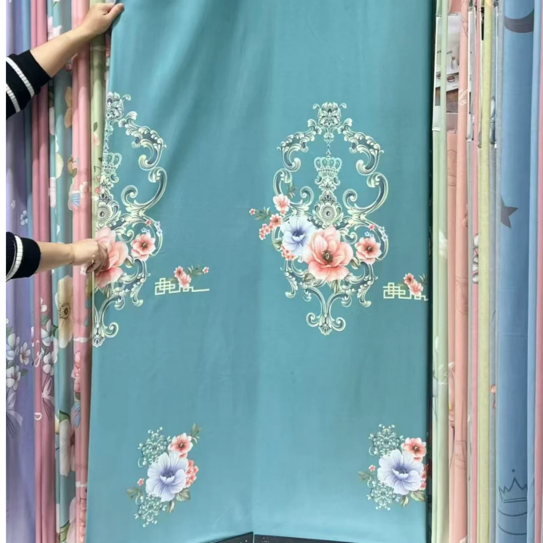 （雅韵)4.5米80支暖绒棉床单面料大床细纱透气布料柔软蓝色精梳