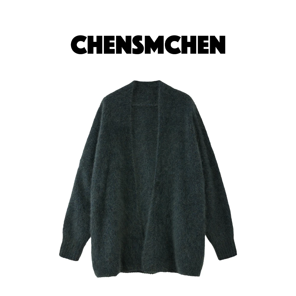 CHENSMCHEN 秋冬100羊绒长袖外套女百搭宽松显瘦大衣C24Z083SL
