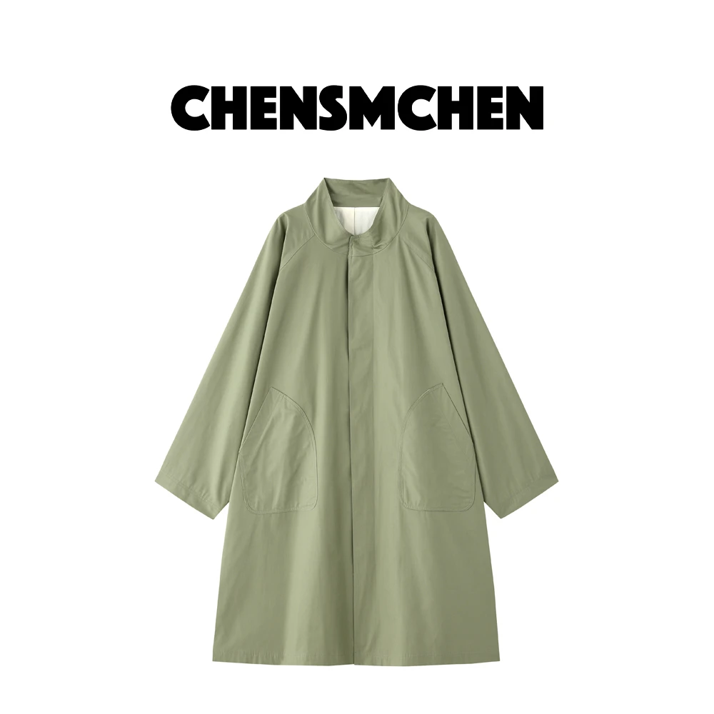 CHENSMCHEN 秋季设计师款宽松风衣外套女中长款C23W018