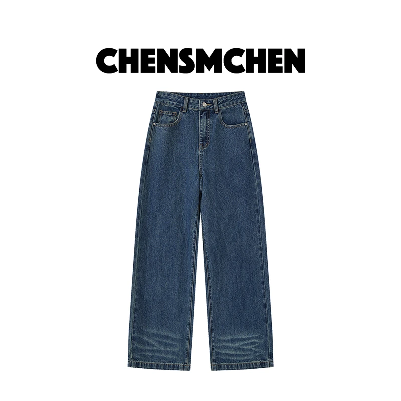 CHENSMCHEN中腰直筒牛仔裤女夏季百搭显瘦直筒裤C24K061TT