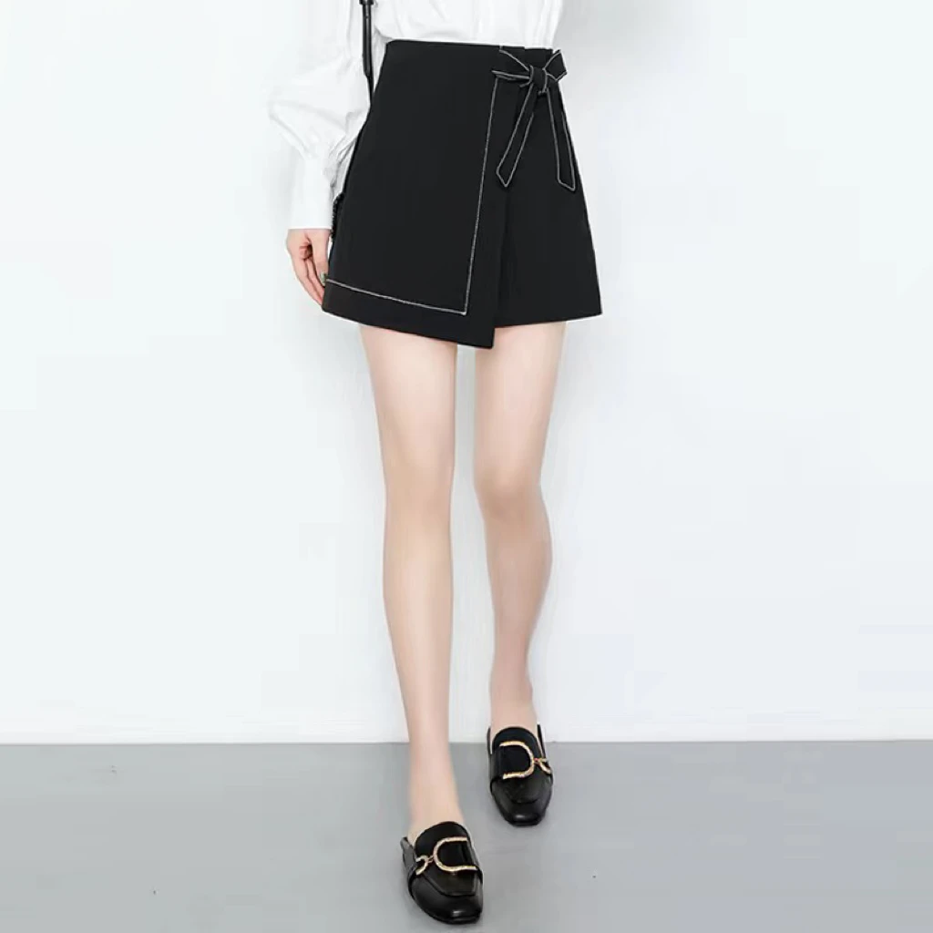 显瘦半身裙高腰时尚不规则春夏A字百搭黑色一步裙韩版设计感小众