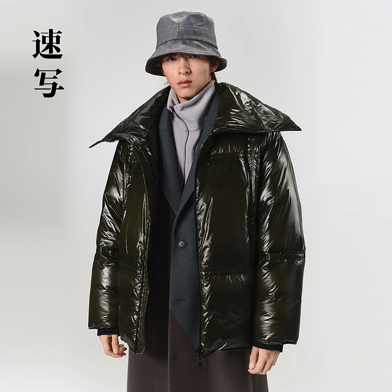 速写男装秋冬季新品羽绒服宽松翻领时尚休闲简约保暖9MAC10640