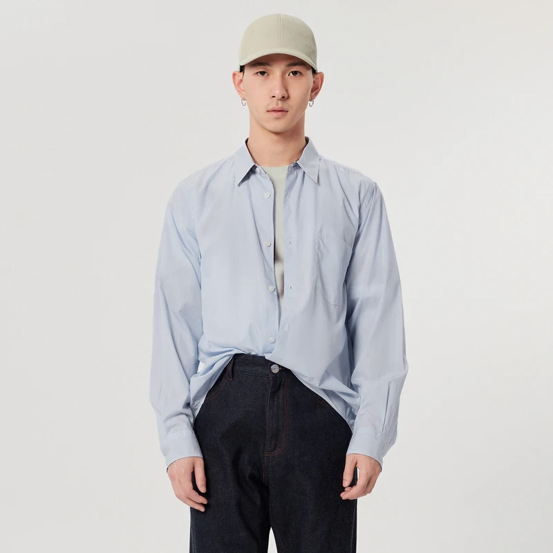 速写男装春夏新品衬衣棉质长袖休闲通勤日系情侣百搭9N2212210
