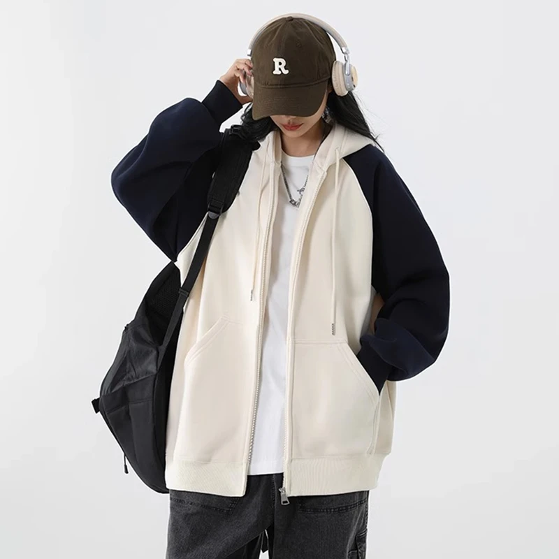 秋天卫衣外套女2025新款爆款美式慵懒chic插肩连帽开衫春秋款薄款