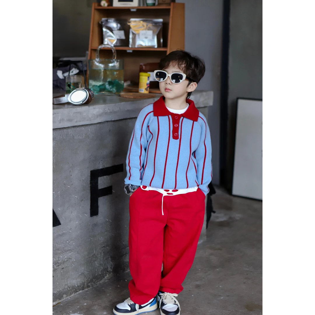 伟伟同款【奇趣妙妙屋】2024年秋季新款条纹长袖毛衣WW0371